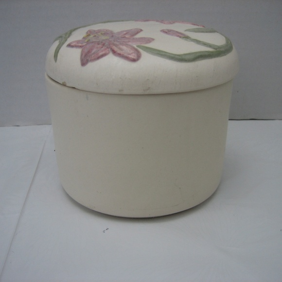 VOHANN 80's Floral Pottery Trinket Box - Picture 2 of 8